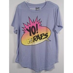 Yo! MTV Raps Logo Purple T-Shirt  Pink Yellow Gradient 3XL GUC Retro 90s Style